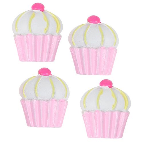 Floristik24 Pastelitos Deco Miniatura Rosa, Blanco 2.5cm 60pcs