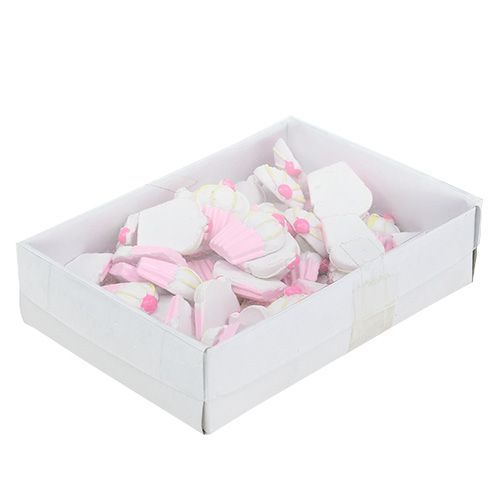 Floristik24 Pastelitos Deco Miniatura Rosa, Blanco 2.5cm 60pcs