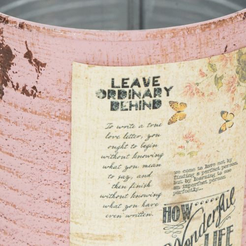 Artículo Lata decorativa, rosa antigua, lata de metal para plantar, Ø11cm H10.5cm