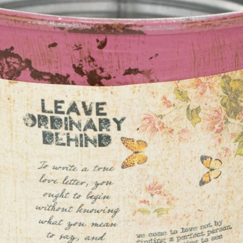 Artículo Lata decorativa de metal morado para plantar, Ø15,5 cm H15 cm