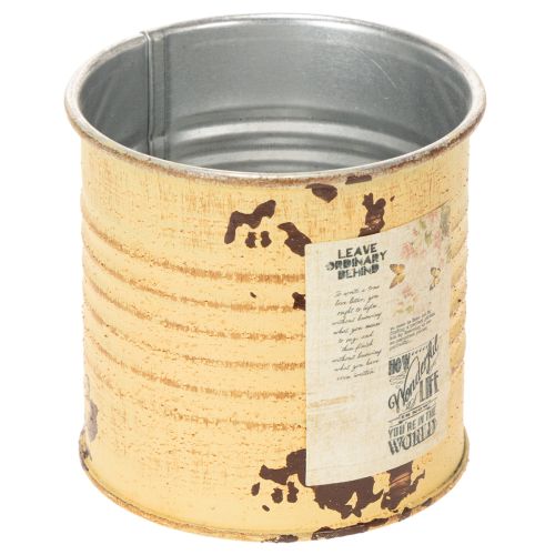 Artículo Lata decorativa, color albaricoque veraniego, lata de metal, maceta, Ø8cm H7.5cm