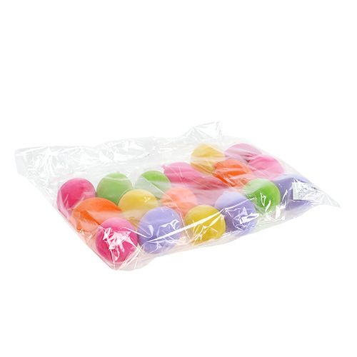 Floristik24 Huevos decorativos para colgar huevos de Pascua de colores flocados 6cm 18 piezas