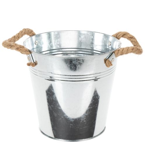 Maceta decorativa de metal con asas de cuerda, Ø20cm comprar | Floristik24.es
