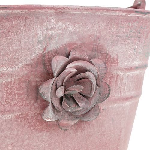 Floristik24 Cubo decorativo rosa L17.5cm H14cm