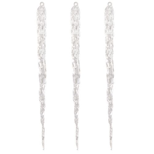 Artículo Carámbanos decorativos para colgar decoración de invierno transparente 28,5 cm 3 piezas