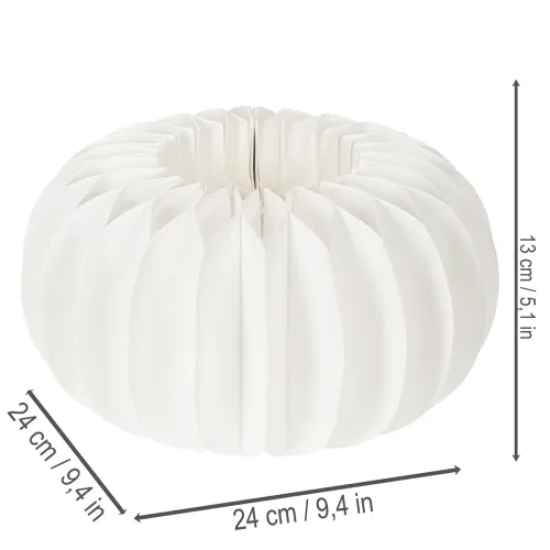 Anillo de papel de nido de abeja redondo grande con forma de calabaza para flores secas y decoración otoñal, 24 cm, 4 unidades. | Floristik24.es