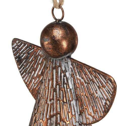 Artículo Ángel decorativo campana de metal bronce blanco natural 21x13,5x24cm