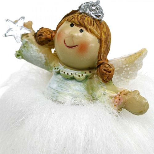 Floristik24 Deco ángel Ángel navideño figura de ángel con estrella H12cm 2pcs