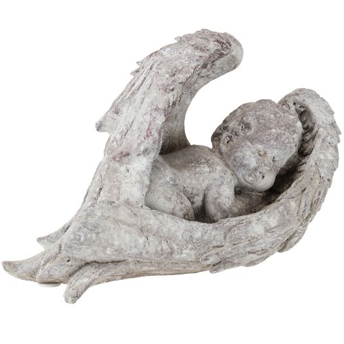 Ángel decorativo durmiendo con alas figura de ángel tumba 22,5cm