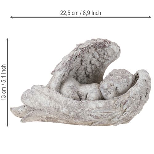 Artículo Ángel decorativo durmiendo con alas figura de ángel tumba 22,5cm