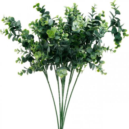 Floristik24 Rama decorativa de eucalipto, verde oscuro, eucalipto artificial, plantas verdes artificiales, 6 uds.