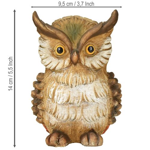 Artículo Búho decorativo figura decorativa pintada a mano otoño poliresina decorativa H14cm