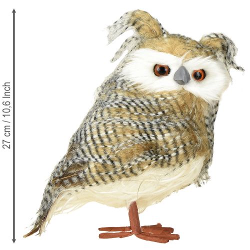 Artículo Búho decorativo, otoño, animal del bosque, decoración de invierno H27cm