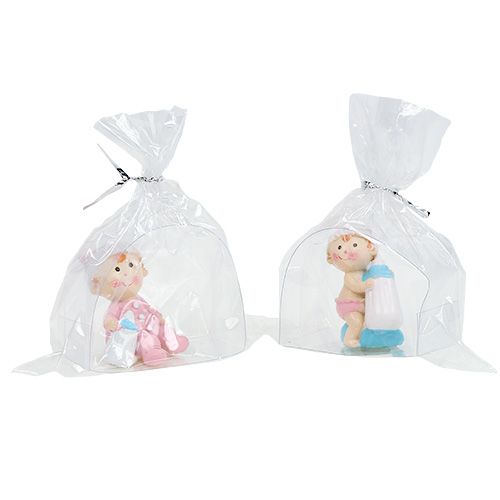 Artículo Figura Deco Baby Blue, Rosa 4,5cm 2pcs