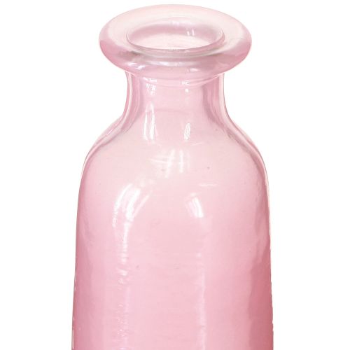Artículo Florero Botella de vidrio rústica decorative Rosa Ø6cm H24cm