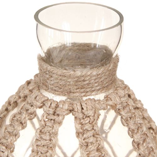 Artículo Jarrón decorativo de macramé de vidrio para botellas Ø10cm H27cm