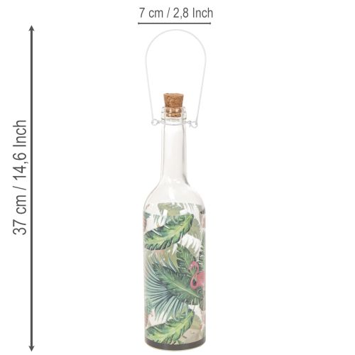 Botella decorativa con luz LED de flamenco de 37,5 cm, luz blanca cálida, 2 unidades | Floristik24.es