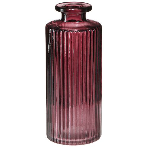 Artículo Mini jarrones retro de vidrio con botellas decorativas Berry H13cm 6 piezas