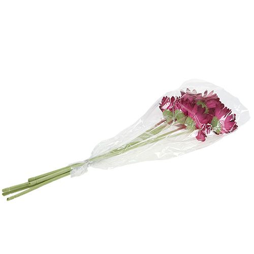 Floristik24 Deko-Gerbera rosa oscuro Ø10cm L53cm 6pcs