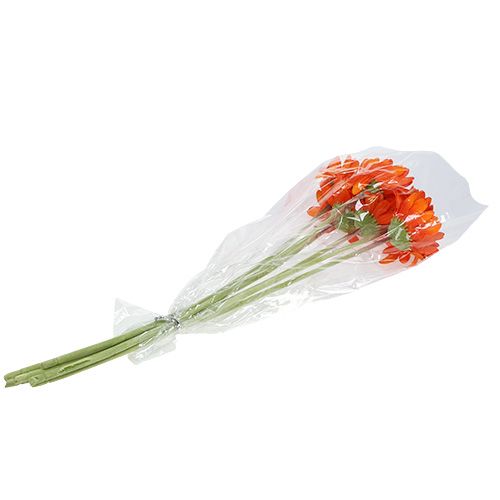Floristik24 Deco Gerbera Naranja Ø10cm L53cm 6pcs