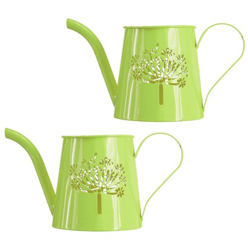Artículo Regadera decorativa jarra de metal verde diente de león Al.12cm 2 piezas