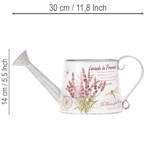 Regadera decorativa de metal, color lavanda, diseño retro para jardín, 30×11×14,5 cm | Floristik24.es