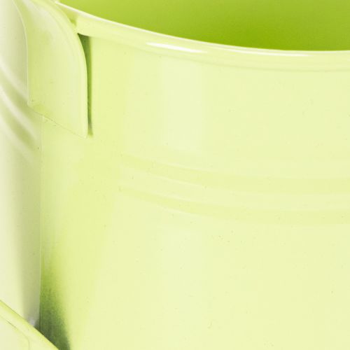 Juego de regaderas decorativas en tonos pastel salmón, verde y verde amarillento - maceta de metal Ø11cm H10cm, 8 piezas | Floristik24.es