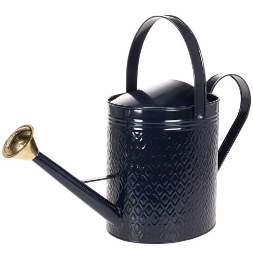 Regadera decorativa, de metal con estampado a cuadros azul y dorado de estilo vintage, diseño retro para uso en interiores, jardín o balcón, 65 cm. comprar | Floristik24.es