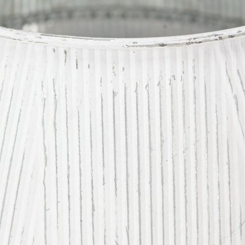 Artículo Regadera decorativa de metal blanco con decoración vintage acanalada Ø25cm