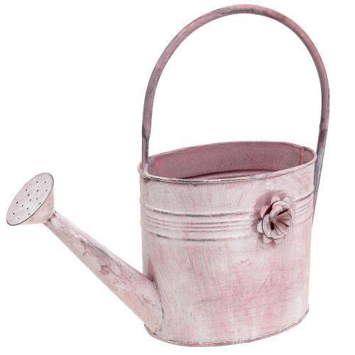 Floristik24 Regadera decorativa de metal rosa L33cm B12cm H29cm