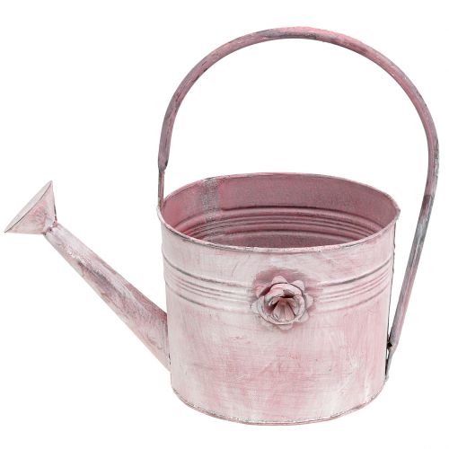 Floristik24 Regadera decorativa de metal rosa L33cm B12cm H29cm