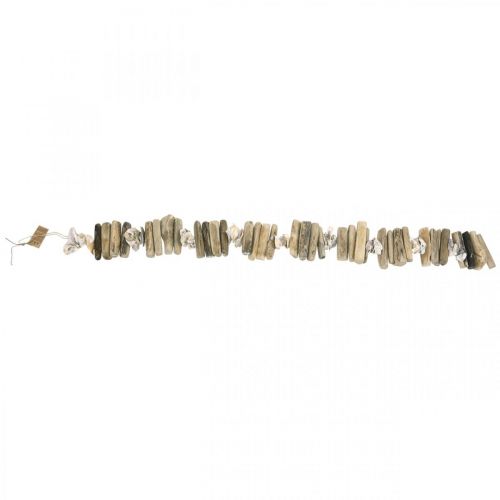 Artículo Guirnalda decorativa conchas y madera flotante 90cm