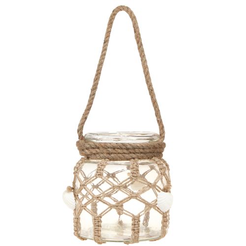 Artículo Conchas decorativas de macramé de vidrio decoración de mesa decoración colgante Ø14cm