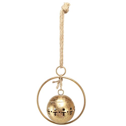 Artículo Campana decorativa campana dorada decoración colgante metal natural Ø14cm