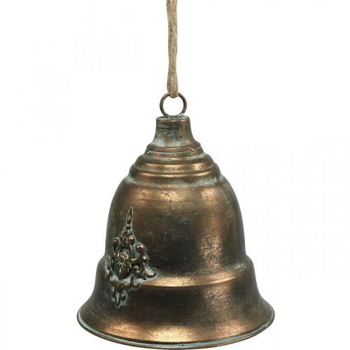 Floristik24 Campana decorativa, campana de metal, campana dorada para colgar Ø20.5cm H24cm