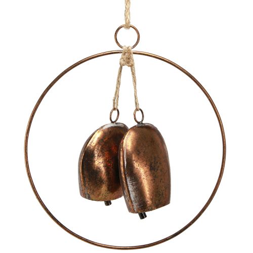 Floristik24 Campanas decorativas en anillo decoración colgante Navidad bronce Ø29cm