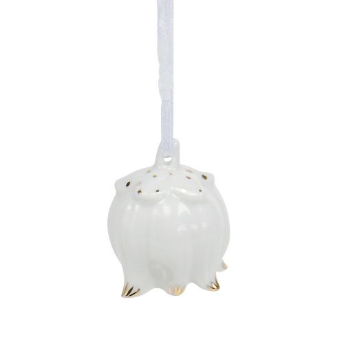 Floristik24 Campanas decorativas en forma de flor blanco, dorado 4ud