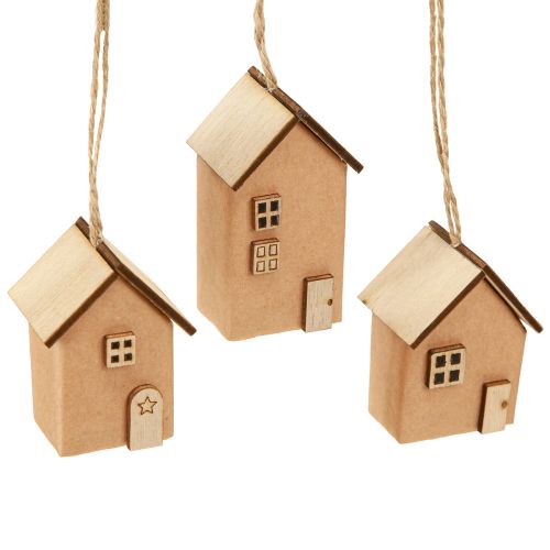 Adorno decorativo para árbol de Navidad color marrón rojizo natural 6 cm 9 piezas