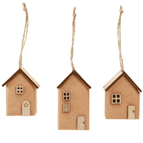 Artículo Adorno decorativo para árbol de Navidad color marrón rojizo natural 6 cm 9 piezas