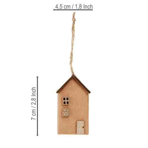 Artículo Adorno decorativo para árbol de Navidad color marrón rojizo natural 6 cm 9 piezas