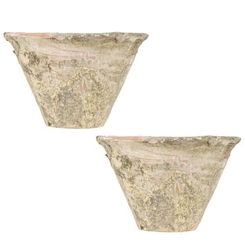 Floristik24 Maceta decorativa de resina de arcilla terracota Ø17cm H11cm 2uds