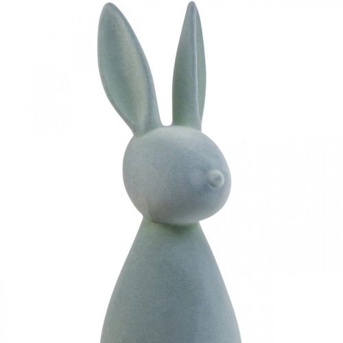 Artículo Deco Bunny Deco Conejito de Pascua Flocado Gris-Verde H69cm