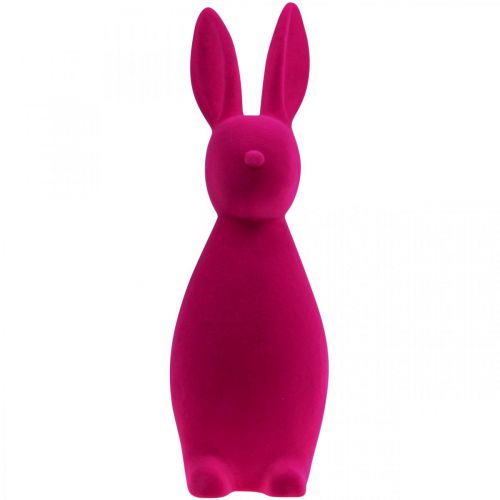 Floristik24 Conejito decorativo de Pascua rosa Conejito decorativo – 2.ª opción – Flocado H47cm
