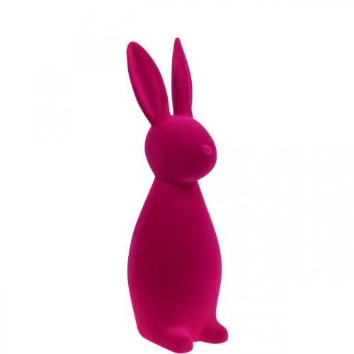 Floristik24 Deco Bunny Rosa Deco Conejito de Pascua Flocado H47cm