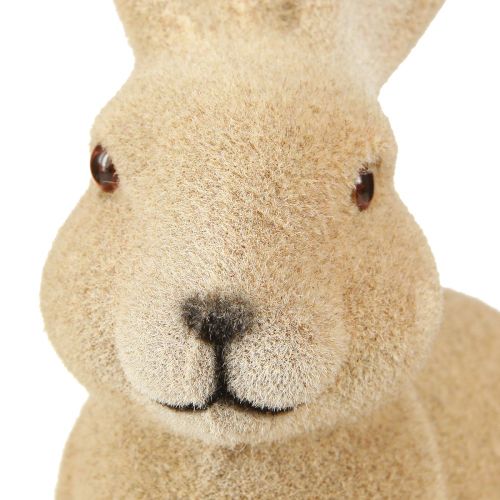 Artículo Conejo de Pascua decorativo sentado en marrón (2.ª opción) - Flocado (alto: 22 cm)