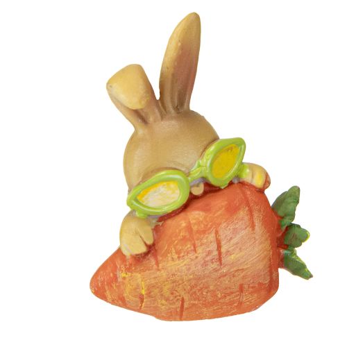 Conejito decorativo con zanahoria Figuras de decoración de conejo de Pascua H5.5cm 6 piezas
