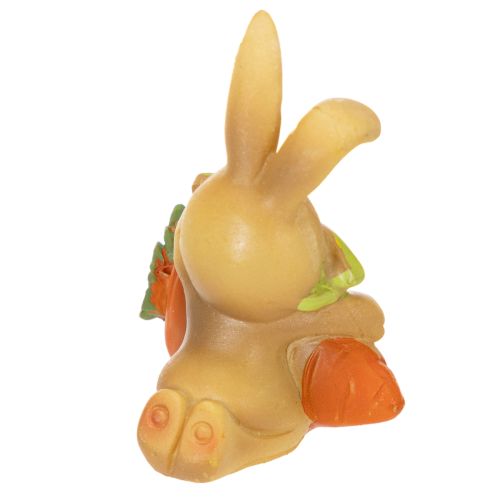 Artículo Conejo decorativo con zanahoria, figuras decorativas de conejito de Pascua, 6 cm, 3 piezas