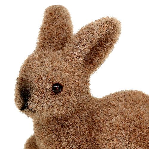 Artículo Deco conejo 5cm flocado marrón 16uds.