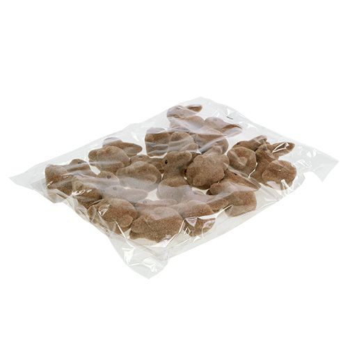 Artículo Conejitos decorativos 5cm flocados marrón 16uds