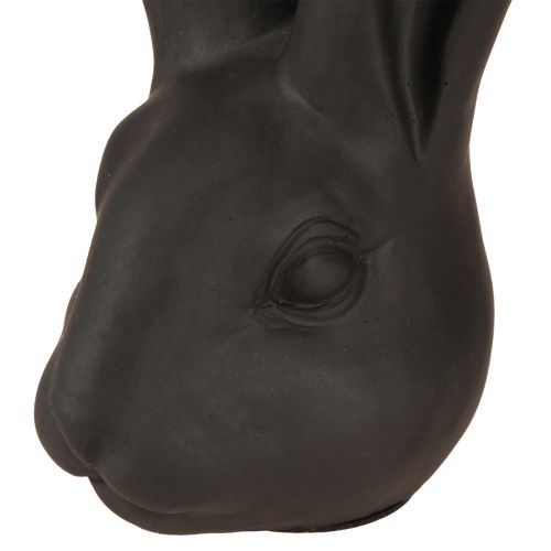 Floristik24 Decoración Cabeza de Conejo Decoración de Pascua Poliresina Negra Mate 26cm